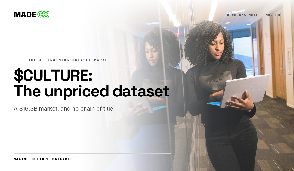 $CULTURE: The Unpriced Dataset — Founder's Note